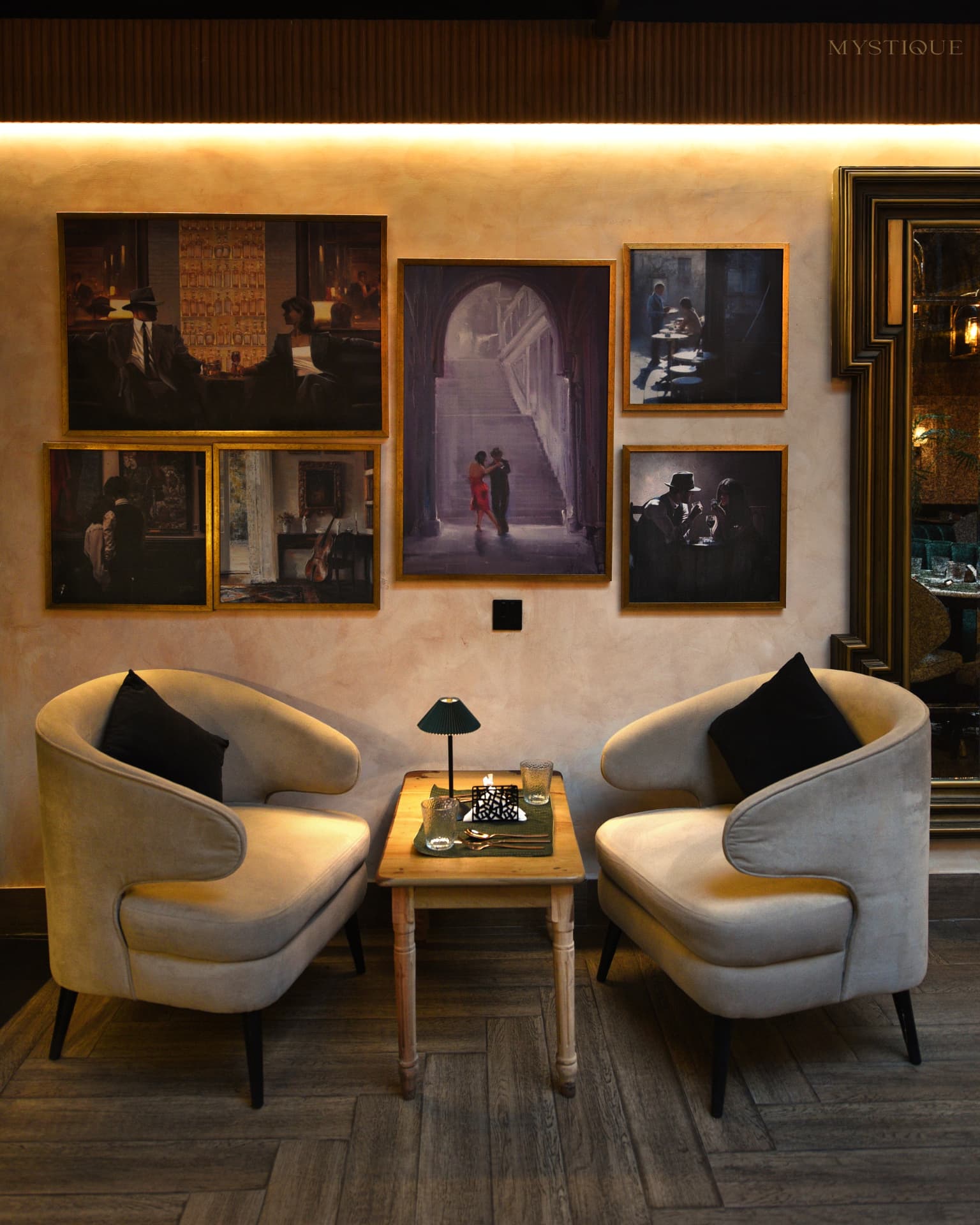 An intimate pair of seats in the lounge